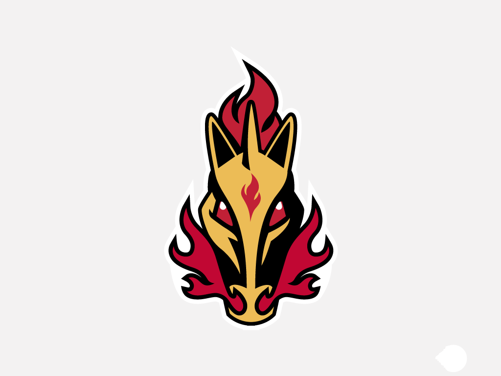 Calgary Flames logo fabric transfer